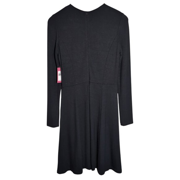Vince Camuto Fit & Flare Dress Size 6 NWT Long-Sleeve LBD Little Black Dress - Picture 2 of 6